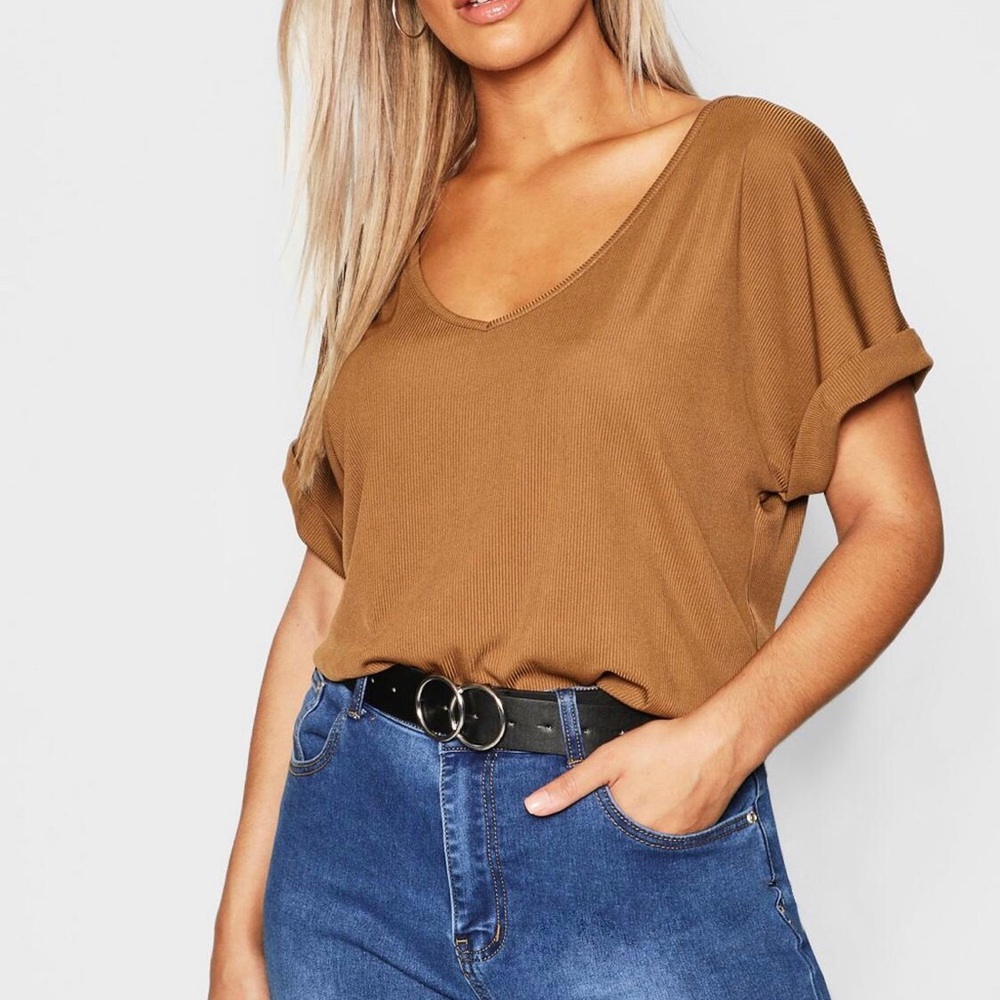 Plus Ribbed Oversized Tee